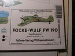 (07) Bouwplaat Focke-Wulf 190 schaal 1/50, Overige merken, Groter dan 1:72, Ophalen of Verzenden, Vliegtuig