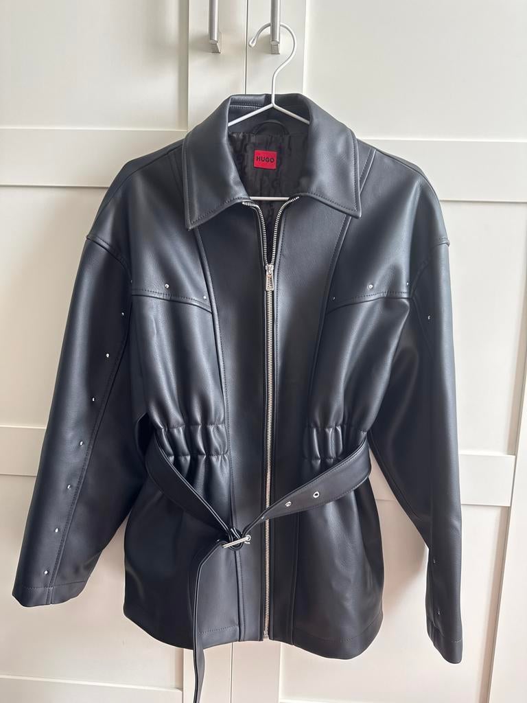 Hugo Boss leren jas, Ophalen of Verzenden, Nieuw, Maat 36 (S), Zwart