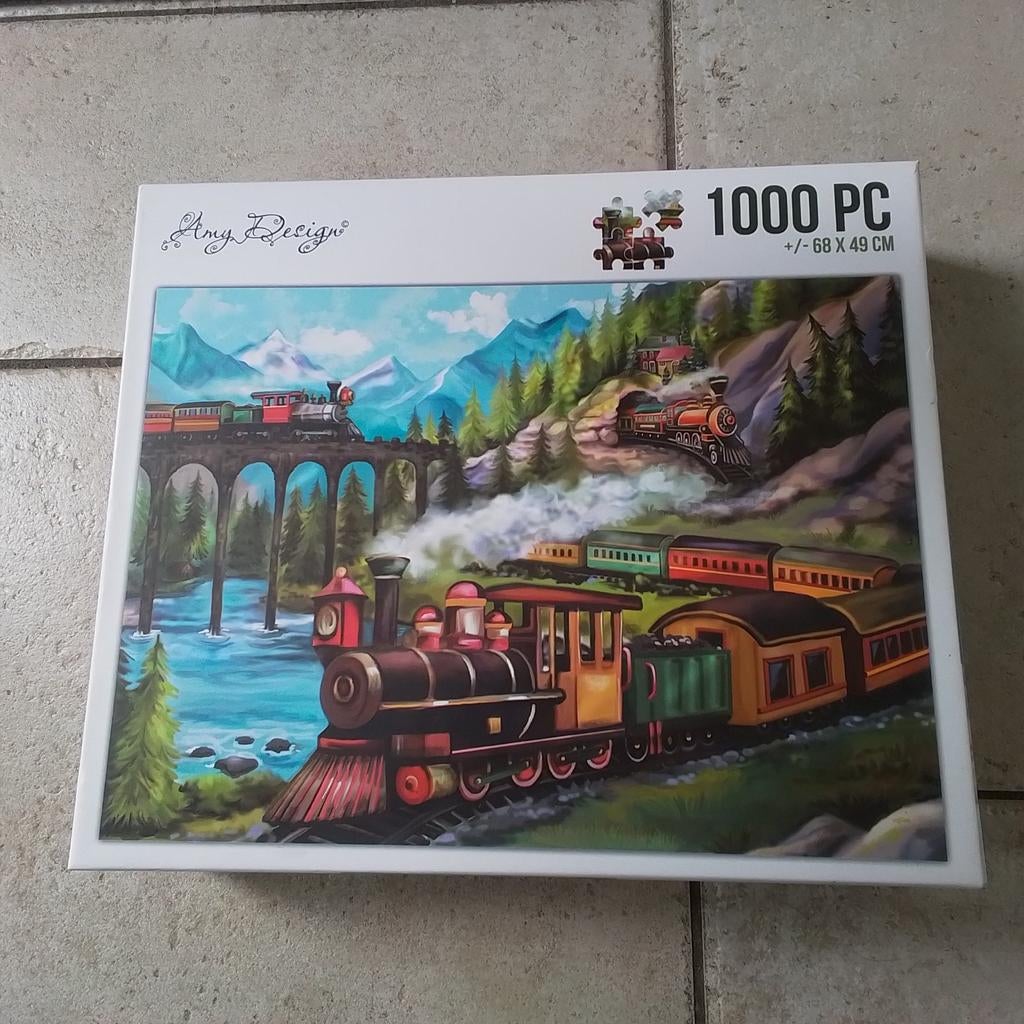 Amy Design Stoomtreinen 1000 stukjes, Hobby en Vrije tijd, Ophalen, 500 t/m 1500 stukjes, Zo goed als nieuw
