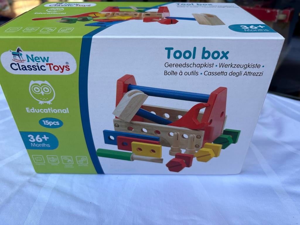 Nieuwe houten gereedschapskist voor kinderen 3+/NIEUW, Ophalen of Verzenden, Nieuw, Bouwen