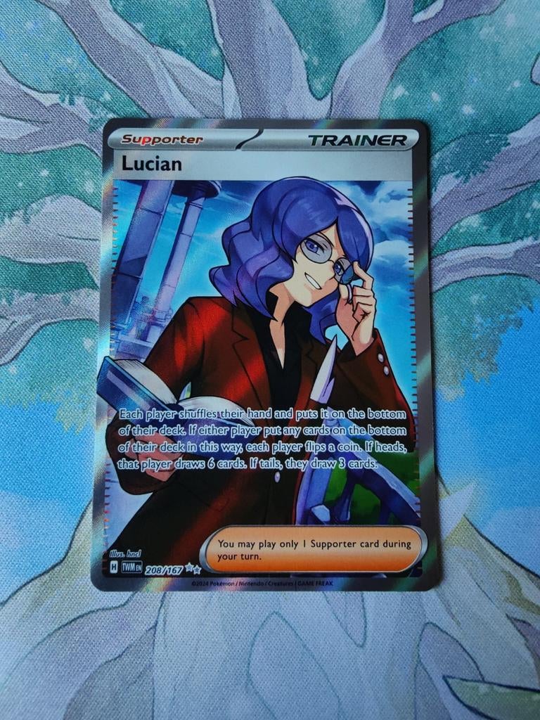 Pokemon twilight masquerade Lucian full art trainer 208/167, Ophalen of Verzenden, Nieuw, Losse kaart, Foil