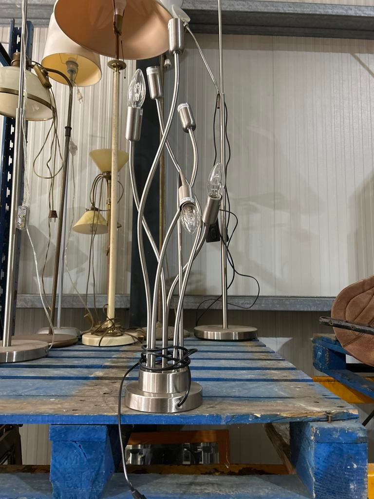 Vandeheg tafellamp met 6 lichtpunten, Ophalen of Verzenden, Gebruikt, Metaal, Minder dan 50 cm