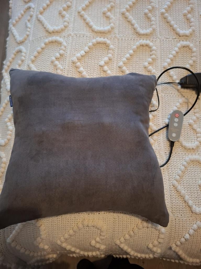Warmtekussen met massagefunctie - Ontspanning!, Ophalen, Zo goed als nieuw, Grijs, Vierkant