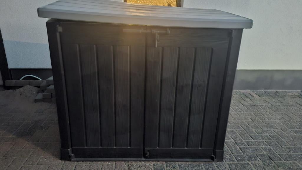 Keter kliko ombouw, 1200 liter, antraciet/zwart/ grijs, Tuin en Terras, Bergingen en Tuinkasten, Ophalen, Kunststof, Containerberging