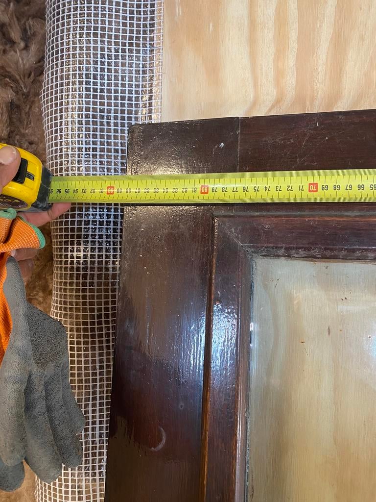 Merbau deur te koop, Doe-het-zelf en Verbouw, Deuren en Horren, 80 tot 100 cm, Ophalen of Verzenden, 200 tot 215 cm, Glas