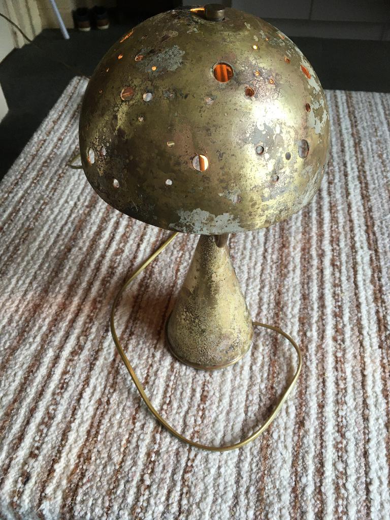 vintage koper messing halogeen lamp regelbaar, Ophalen of Verzenden, Overige materialen, Minder dan 50 cm