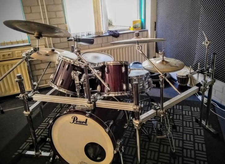 Pearl Prestige Session Select Shellset met Rack Hardware, Muziek en Instrumenten, Drumstellen en Slagwerk, Gebruikt, Pearl, Ophalen