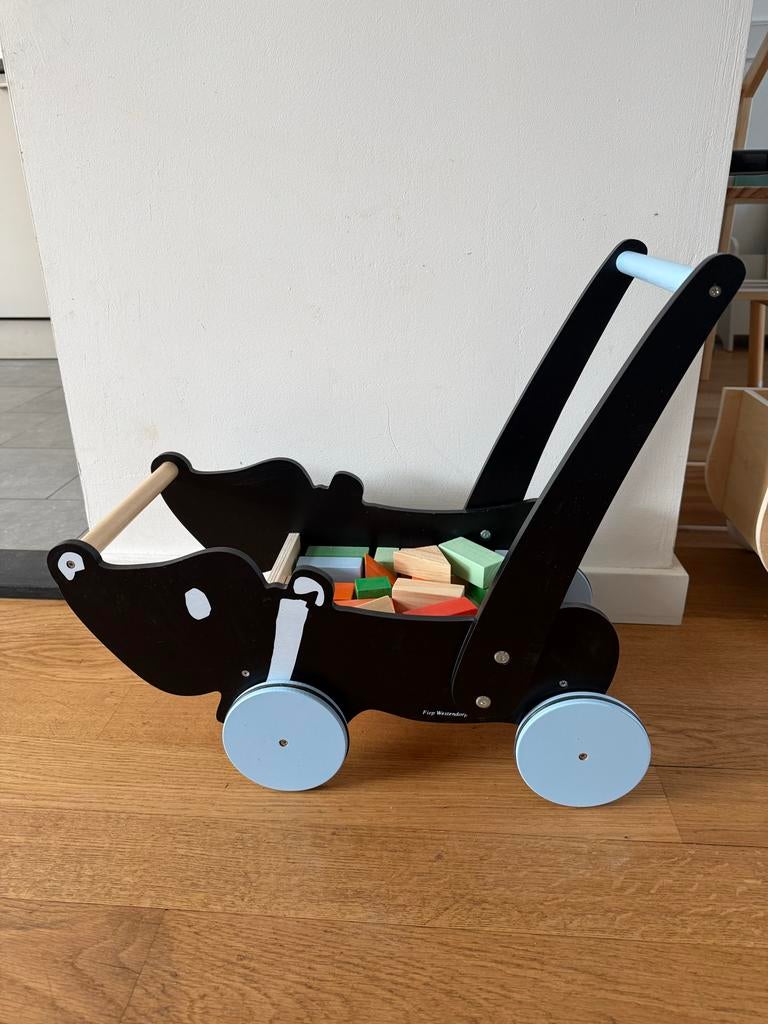 Takkie loopwagen met houten blokken, Ophalen, Gebruikt, Overige typen, Met wieltjes