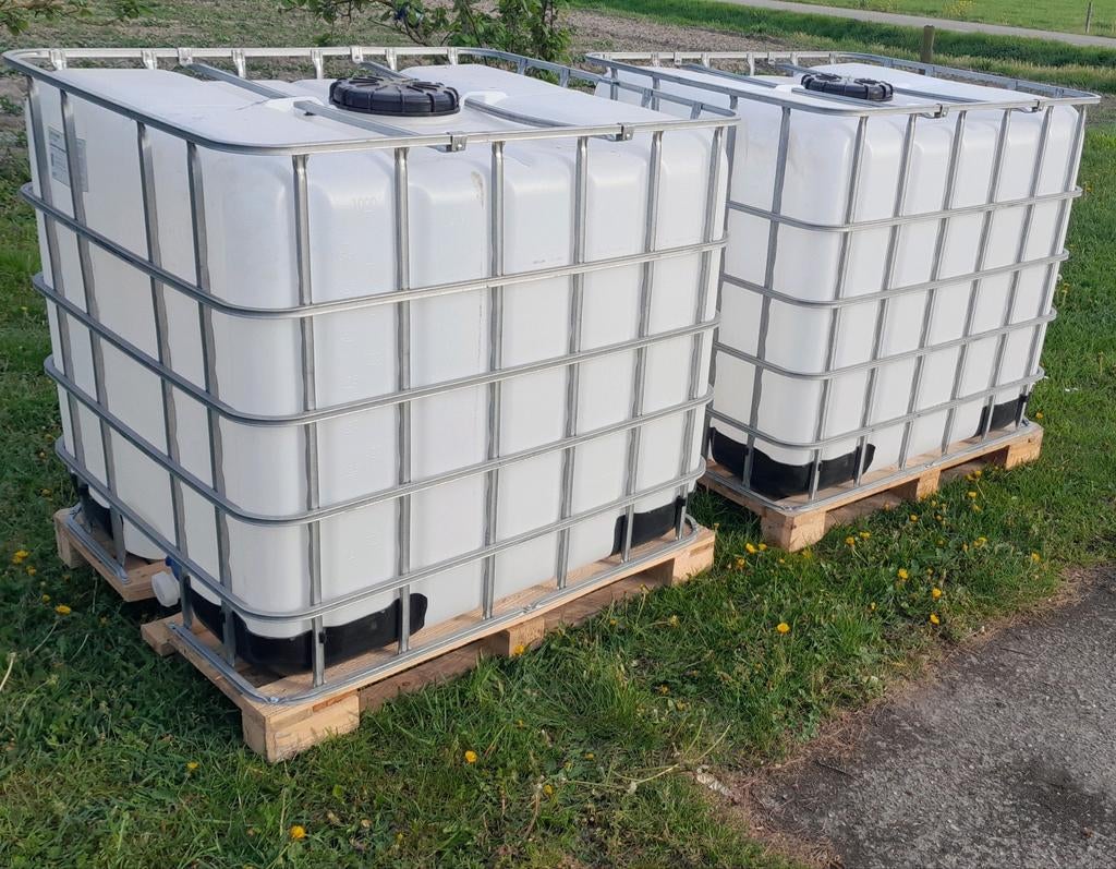 IBC 1000 liter waterton opslagtank regenton, Ophalen, Kunststof, Met kraantje, 150 liter of meer