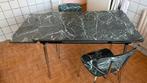 Formica eettafel incl 6 stoelen jaren 70, Ophalen, Gebruikt
