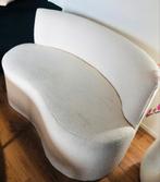 Teddy Poef - Crème Witte Bouclé Zetel, Huis en Inrichting, Banken | Voetenbanken en Poefen, Ophalen, Zo goed als nieuw, 50 tot 75 cm