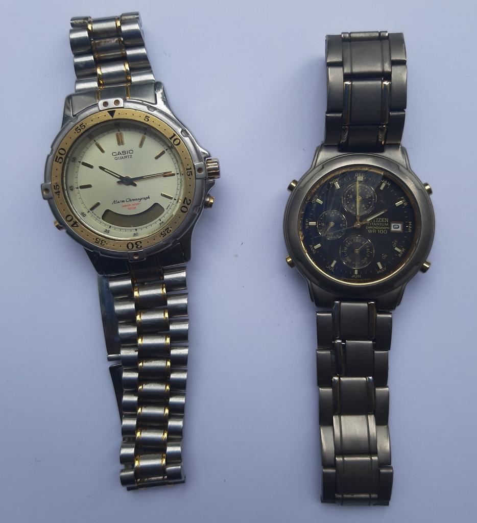 2 herenpolshorloges: Casio Quartz & Citizen Chronogr, Sieraden, Tassen en Uiterlijk, Horloges | Heren, Ophalen of Verzenden