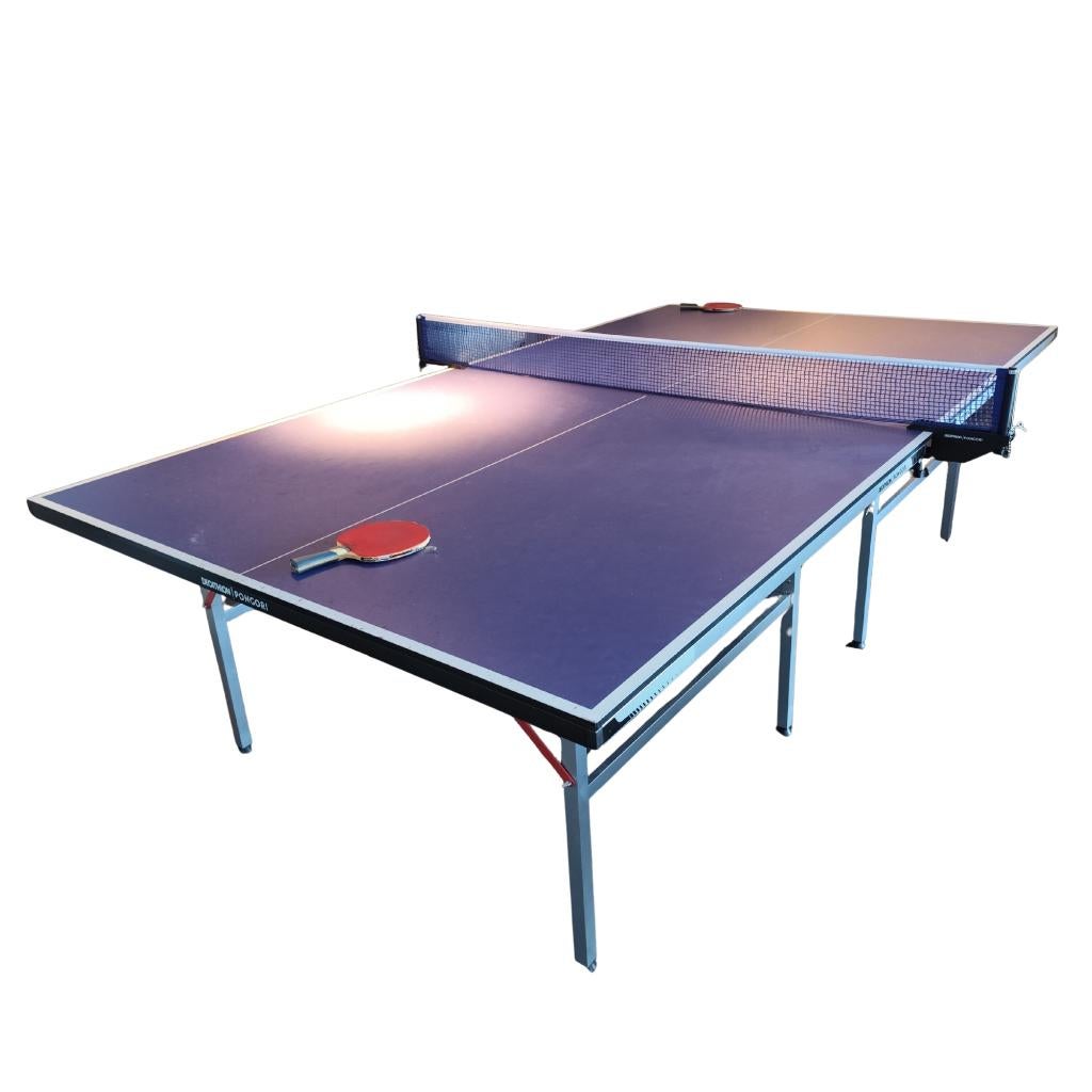 Tafeltennistafel Decathlon Pongori Blauw Z.G.A.N., Sport en Fitness, Tafeltennis, Ophalen, Zo goed als nieuw, Tafel Indoor, Inklapbaar