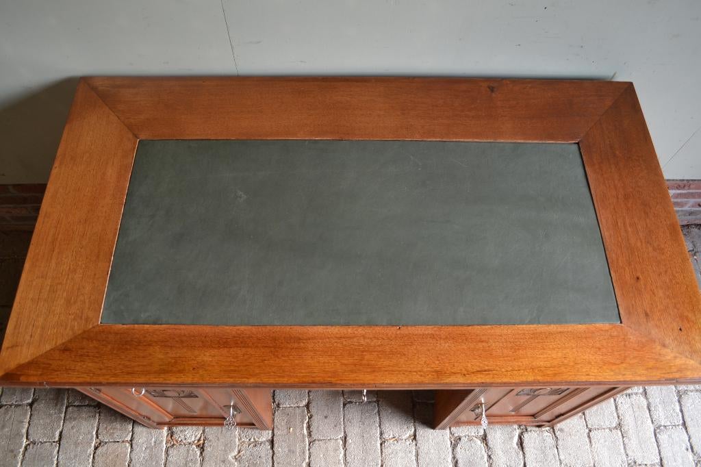 Prachtig antiek eiken houten Art Deco bureau, schrijftafel., Verzenden