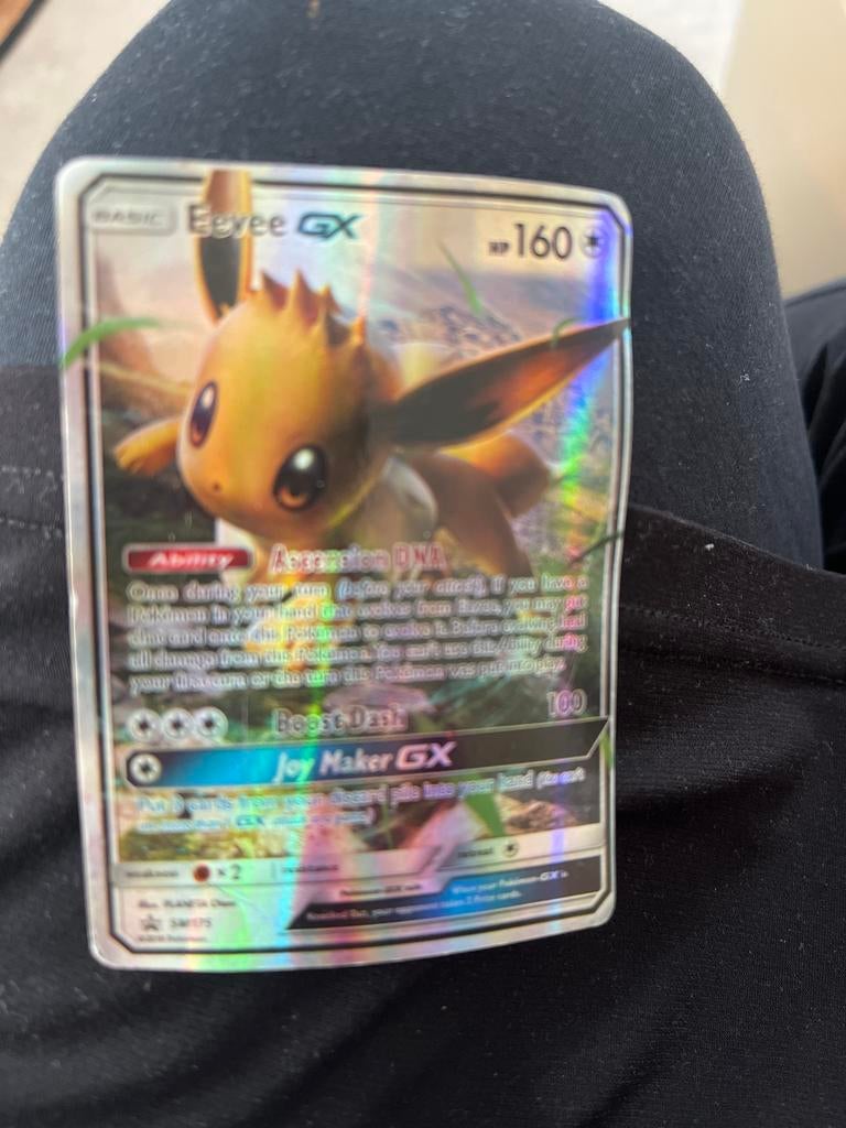 Eevee GX Pokémon kaart foil, Ophalen of Verzenden, Gebruikt, Losse kaart, Foil
