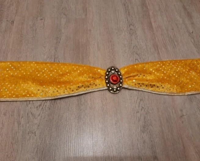 Gele hoofdband met glitters en nep edelsteen, Onbekend, Ophalen of Verzenden, Zo goed als nieuw, Accessoires