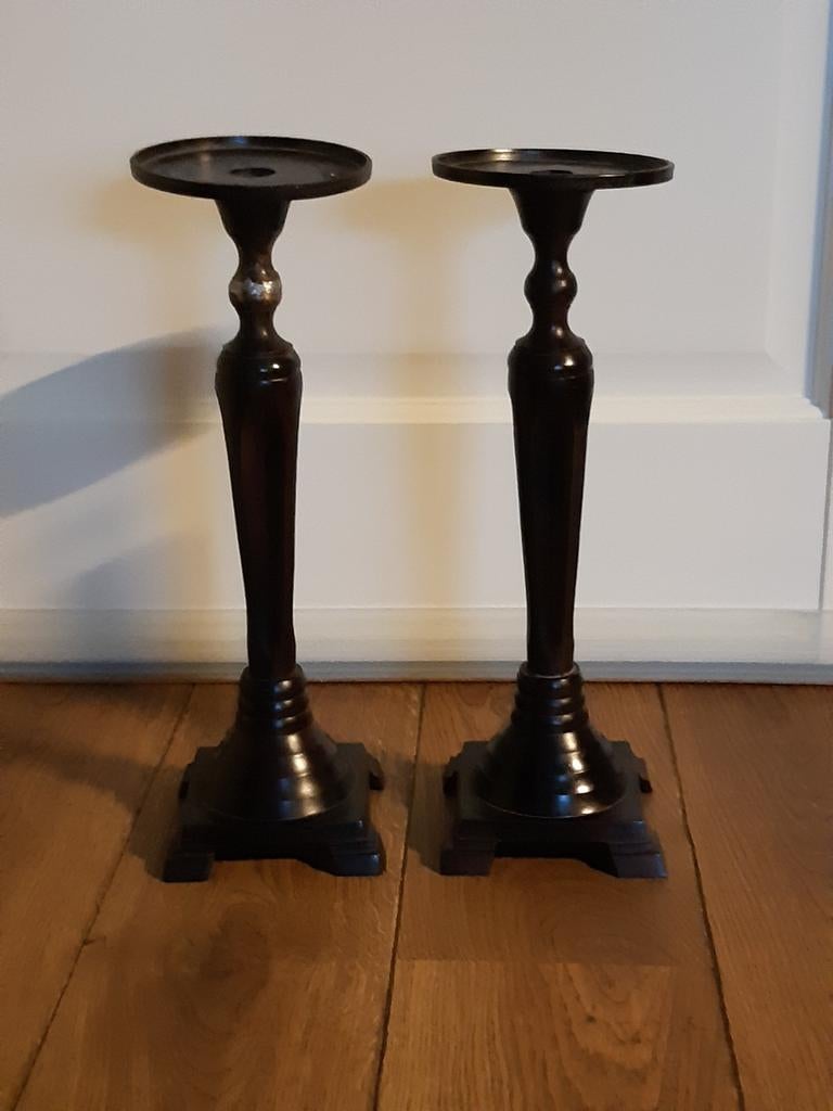 Kandelaars. 2 Stuks. Hoogte 35 cm, Ophalen of Verzenden, Overige materialen