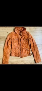 Echt leren jasje mosterdgeel mt S, Geel, Zo goed als nieuw, Maat 36 (S), Bershka