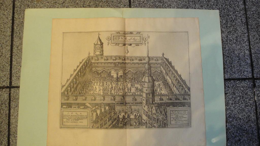 4 kopergravures antwerpen, Antiek en Kunst, Kunst | Etsen en Gravures, Ophalen of Verzenden