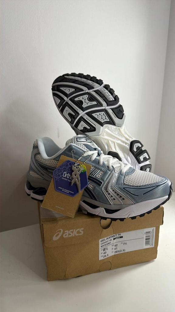 ASICS Gel-Kayano 14 White Fjord Grey, Overige kleuren, Nieuw, Ophalen of Verzenden, Sneakers of Gympen