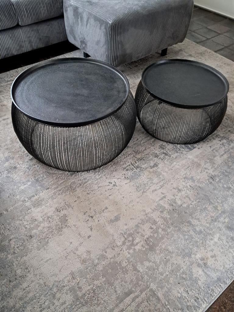 Salontafels van staal., Huis en Inrichting, Ophalen, 50 tot 100 cm, Rond, 50 tot 100 cm