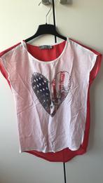 Geisha T-shirt rood met hartprint, maat 140, Ophalen of Verzenden, Zo goed als nieuw, Meisje, Shirt of Longsleeve