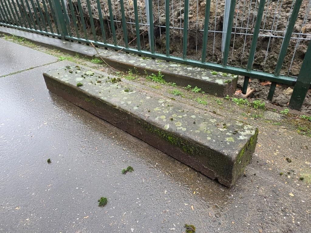 Betonbielzen 120x20x12 rood 75 stuks, Tuin en Terras, Ophalen, Gebruikt, 100 tot 200 cm, Biels