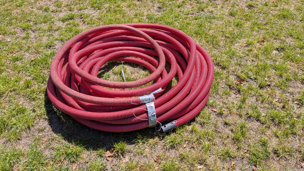 Mantelbuis 50mm x circa 25m met trekdraad en koppelstuk, Doe-het-zelf en Verbouw, Buizen en Afvoer, Ophalen, Pvc, 6 meter of meer