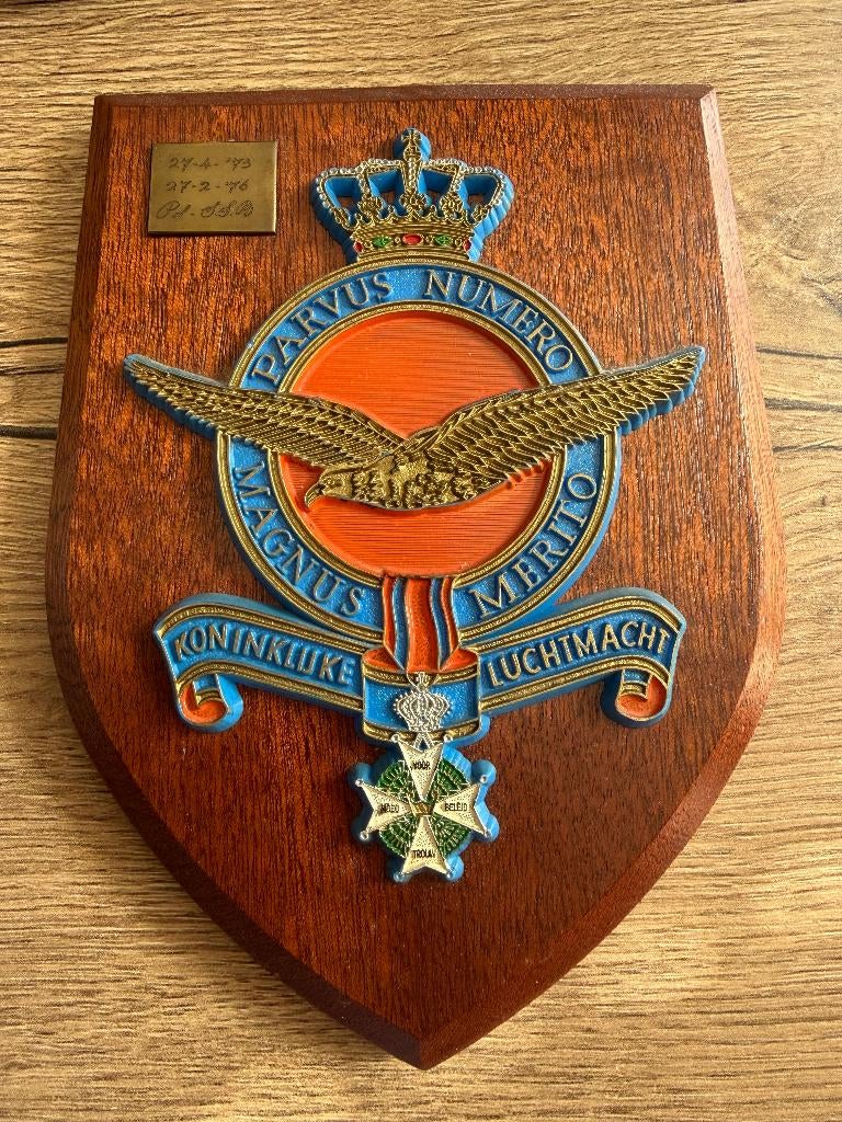 Wapenschild Koninklijke Luchtmacht, Verzamelen, Militaria | Algemeen, Ophalen of Verzenden, Luchtmacht, Nederland, Embleem of Badge