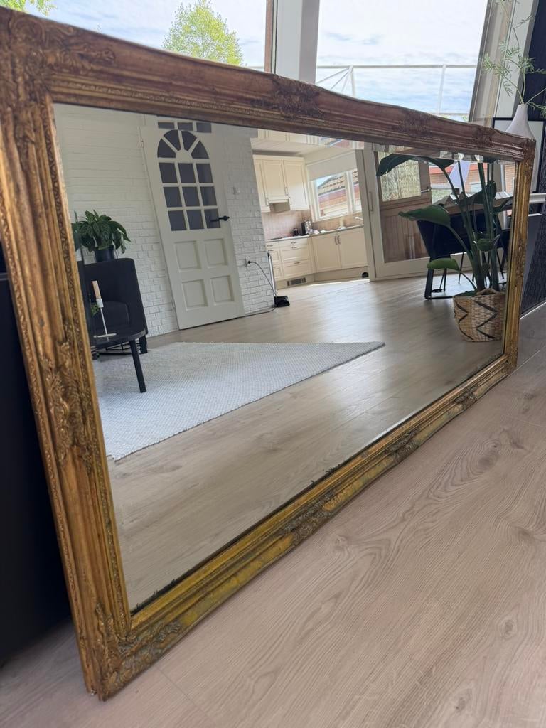Brocante spiegel 82.5 x 1.82, Ophalen, Minder dan 50 cm, Zo goed als nieuw, Minder dan 100 cm