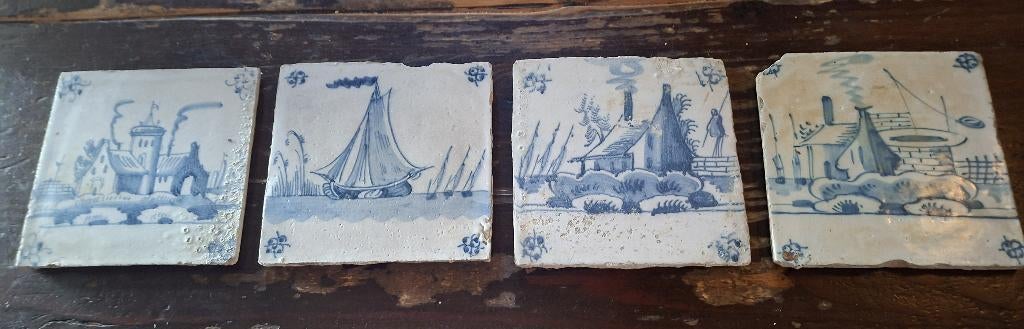Oude Tegels / 4 stuks, Ophalen of Verzenden
