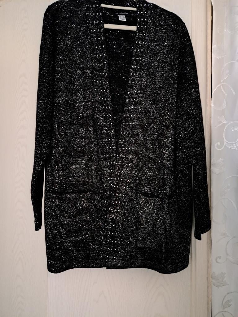 SCHITTEREND NIEUW DAMES VEST MAAT 46 48 MET LUREX., Kleding | Dames, Zwart, Maat 46/48 (XL) of groter, Nieuw, Ophalen of Verzenden