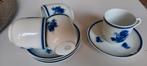 4 Mosa Maastricht Holland kop en schotels, blauw bloem, Ophalen
