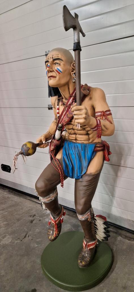 Grote INDIAAN  beeld - 185 cm hoog  ( nieuw), Antiek en Kunst, Kunst | Beelden en Houtsnijwerken, Ophalen