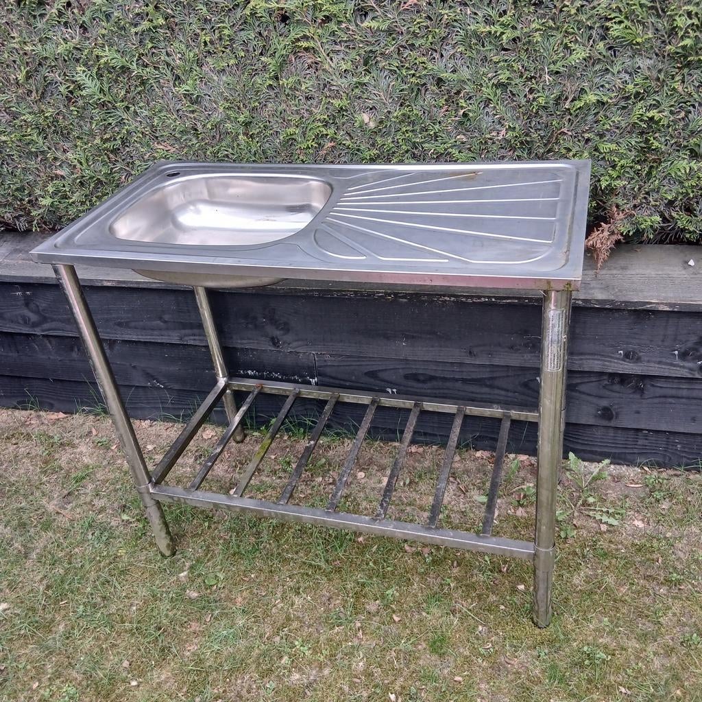 Rvs werkblad keukenblad horecablad 0.5 bij 1 m en 0.90m hoog, Tuin en Terras, Buitenkeukens, Ophalen, Gas
