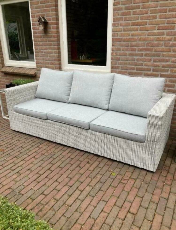 Witte Intenso Carpino loungebank 3-zits 230cm met kussens, Tuin en Terras, Tuinsets en Loungesets, Ophalen, Gebruikt, 3 zitplaatsen