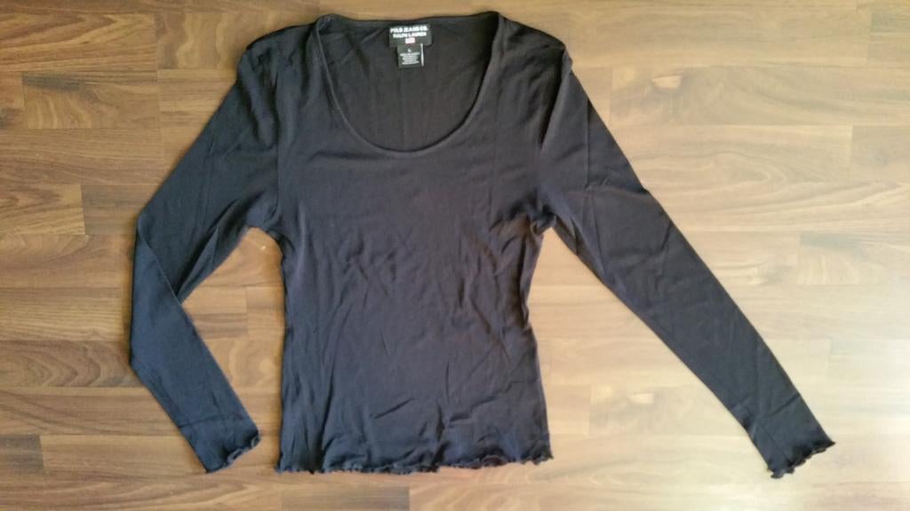 Polo Jeans Co. top van Ralph Lauren zwart doorzichtige stof, Maat 38/40 (M), Zwart, Ophalen of Verzenden, Zo goed als nieuw