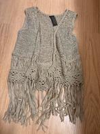 São Paulo Ibiza stijl gehaakt vestje met franjes, Ophalen of Verzenden, Zo goed als nieuw, Maat 36 (S), Beige