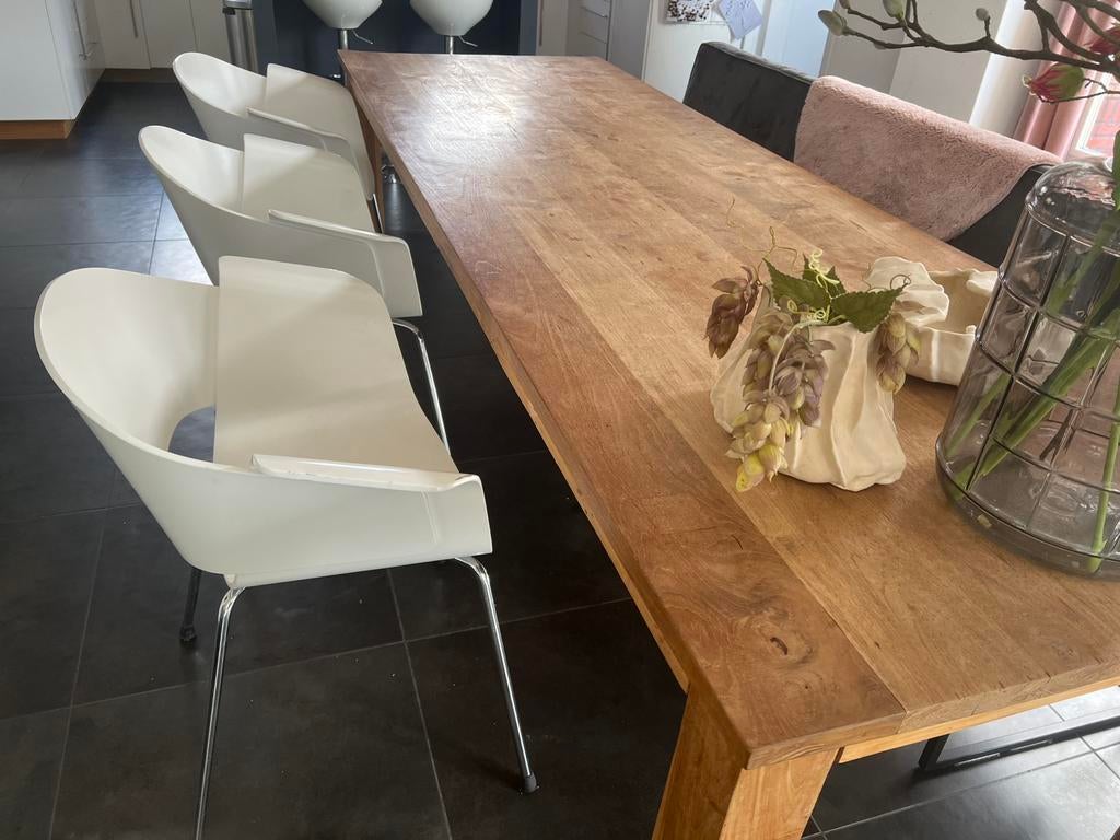 3 witte stoelen, Huis en Inrichting, Ophalen, Gebruikt, Drie, Wit