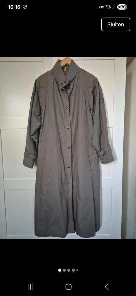 Vintage Trenchcoat Maat 44 - Tijdloze Stijl, Ophalen of Verzenden, Gedragen, Maat 42/44 (L), Grijs