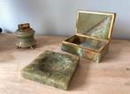Vintage groen Onyx sigaren doos asbak aansteker jaren 60, Ophalen of Verzenden