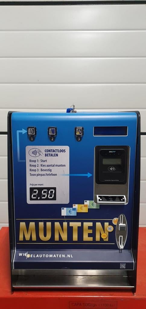 Wisselautomaat contactloos betalen Payter, Ophalen, Gebruikt
