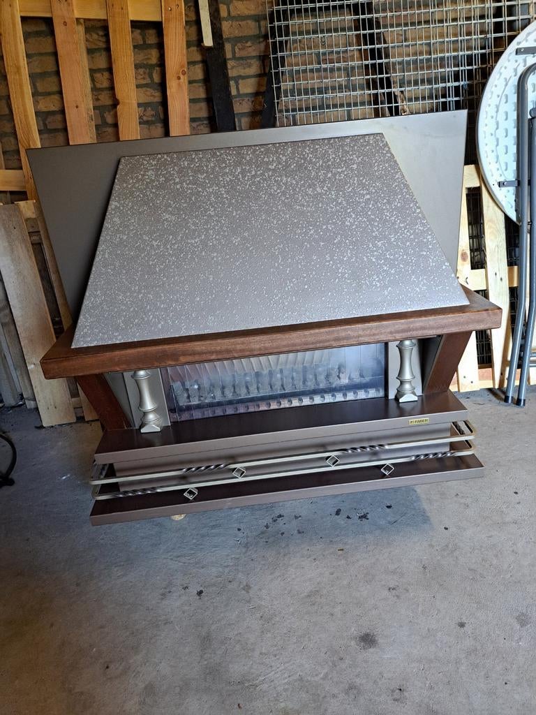 Faber (moeder)haard gas met elektromotor- Vintage model, Ophalen, Gebruikt, Vrijstaande haard, Gashaard