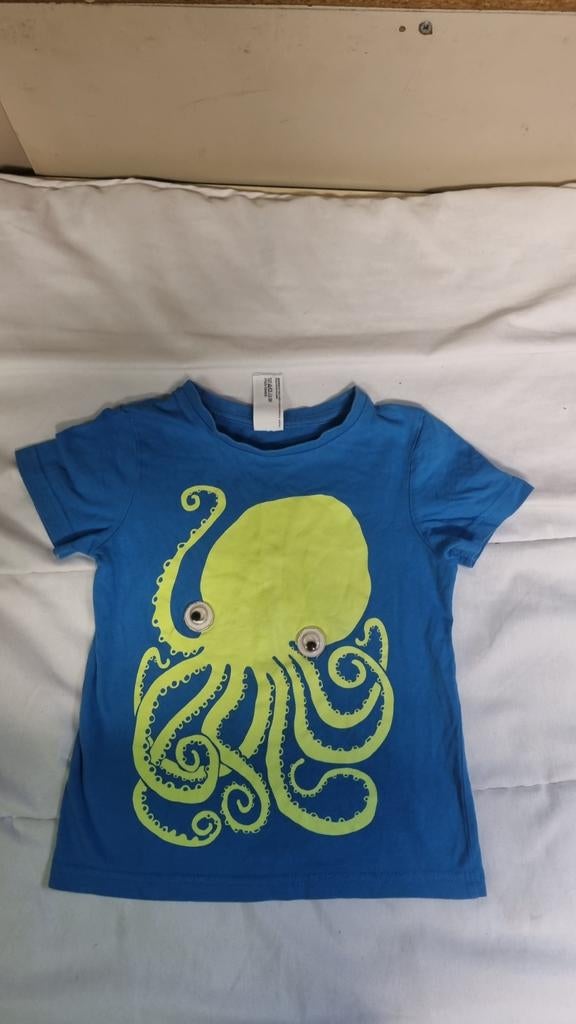Blauw zomershirtje met stoere opdruk, maat 104, Kinderen en Baby's, Kinderkleding | Maat 104, Gebruikt, C&A, Ophalen of Verzenden