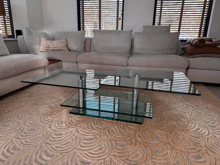 Mooie Ronald Schmitt K500 salontafel - Glas en Metaal, Huis en Inrichting, Tafels | Salontafels, Zo goed als nieuw, Minder dan 50 cm