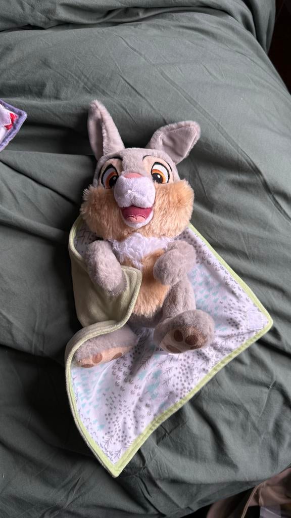 Disney Stampertje knuffel met dekentje, Gebruikt, Disney, Grijs, Konijn