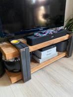 Tv meubel van spoorbielzen, Ophalen, Zo goed als nieuw, Minder dan 100 cm, Metaal