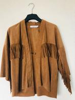 Suedelook jasje met franjes - Costes Rebel, Kleding | Dames, Ophalen of Verzenden, Gedragen, Maat 34 (XS) of kleiner, Bruin