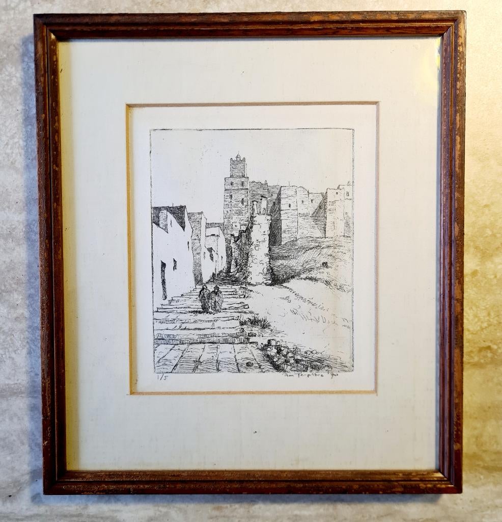 Ets van Ronald Terpstra: geb: 1948 te Amsterdam, Antiek en Kunst, Kunst | Etsen en Gravures, Ophalen of Verzenden