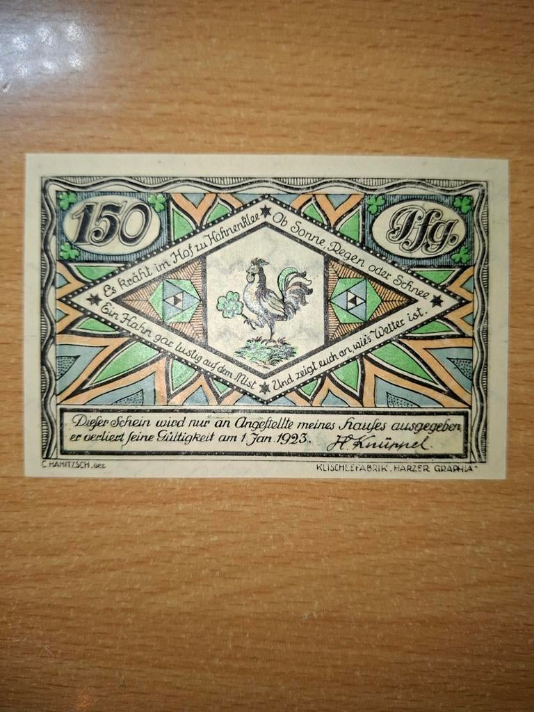 Duits Notgeld Hahnenklee Noodgeld, Postzegels en Munten, Bankbiljetten | Europa | Niet-Eurobiljetten, Ophalen of Verzenden, Duitsland